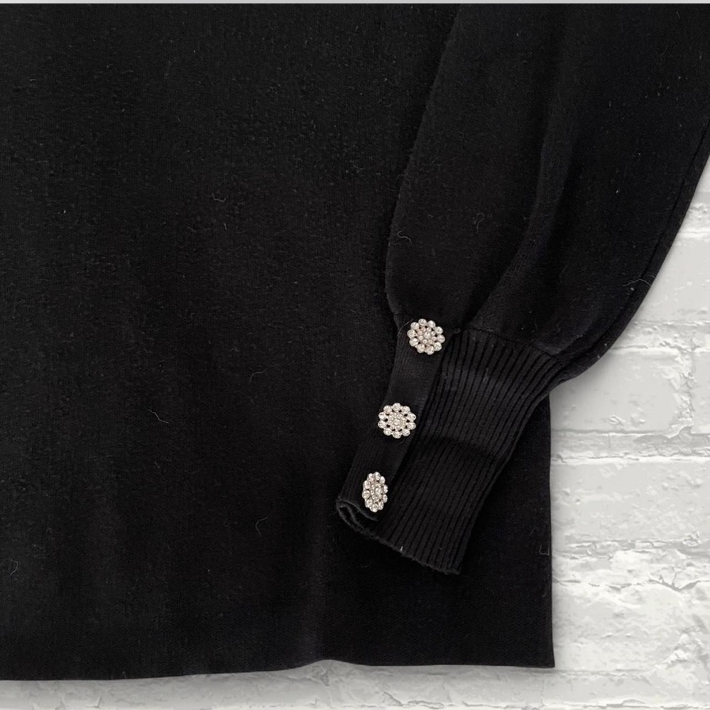 Tahari Mockneck Sweater with Sleeve Embellishments - Picture 2 of 3